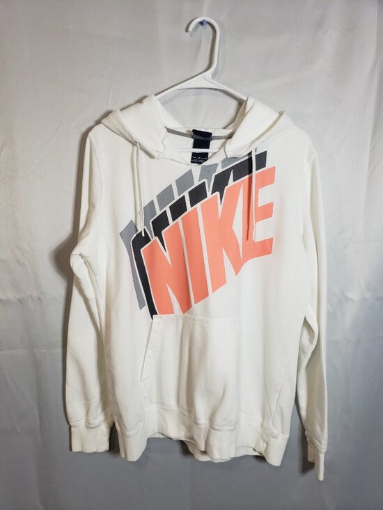 Nike Sweaters - White Nike hooded sweatshirt size XL